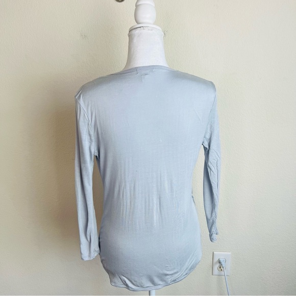 Old Navy Light Grey Surplice Front-Wrap Long Sleeve Blouse - Picture 6 of 8